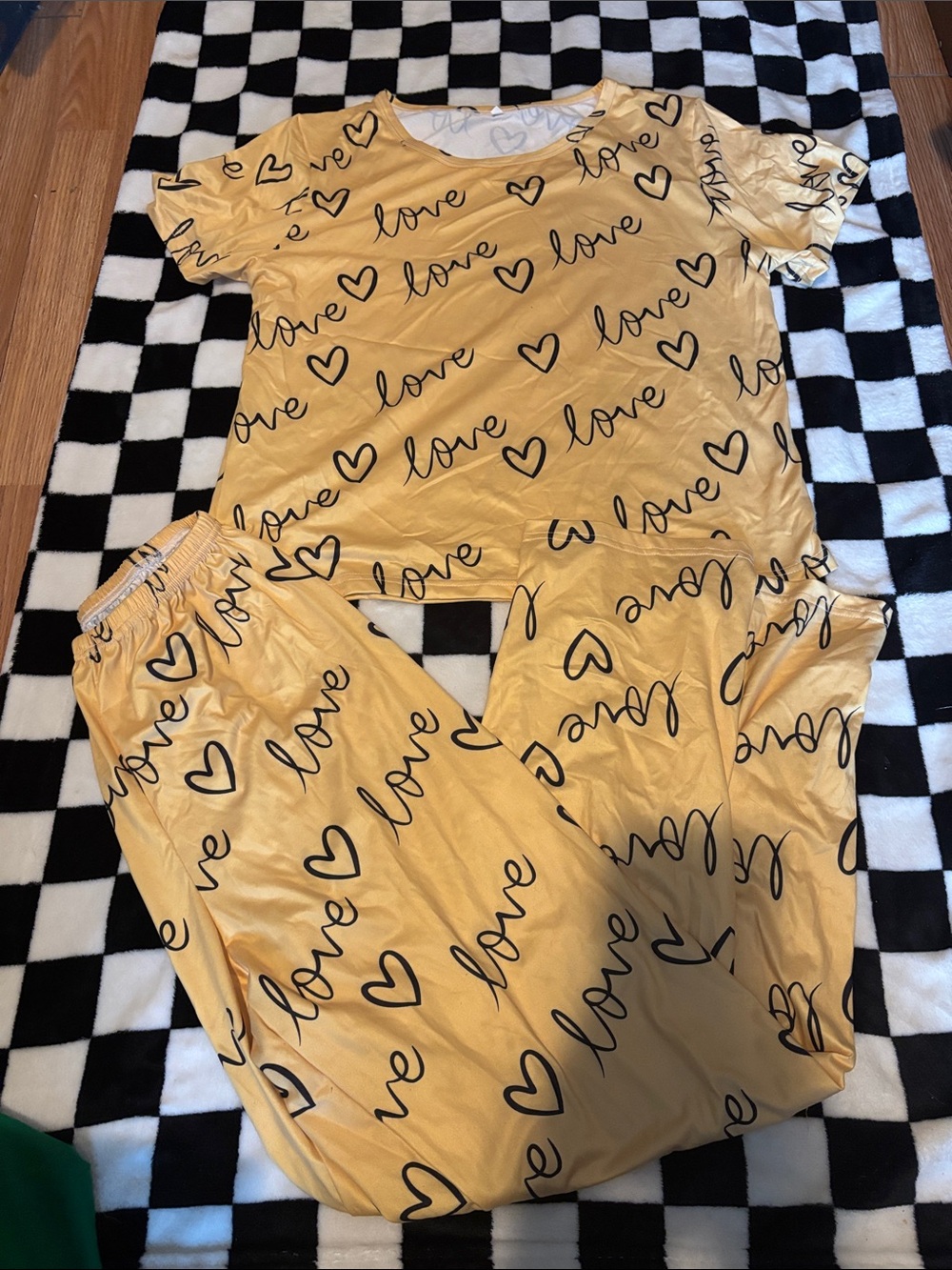 Size medium yellow love pjs